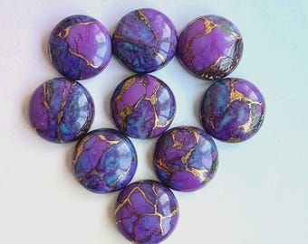 Purple Copper Turquoise Cabochon: Natural Round Gemstone (4mm-20mm)
