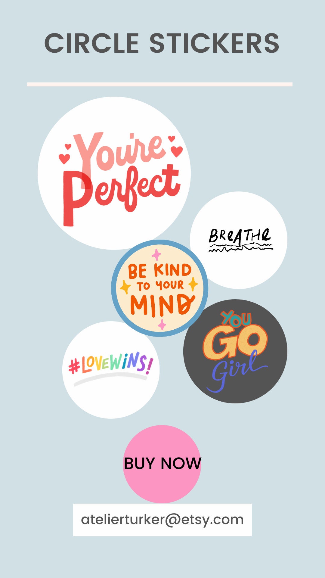 Printable Circle Stickers İnspirational Sticker PNG Print Etsy Printable Circle Stickers İnspirational Sticker PNG Print Etsy