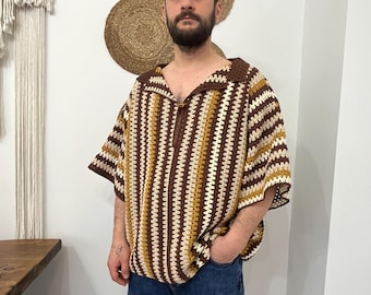 Crochet Shirt  Size S to XXL - PDF Pattern, Crochet Shirt Unisex, Instant Download, Easy Crochet Pattern - English Pattern