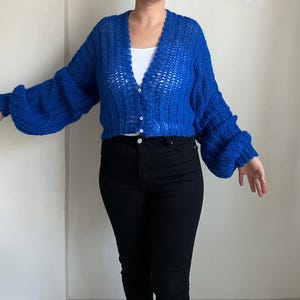 Crochet Cardigan Pattern | Crochet Puffy Cardigan PDF Pattern , English Pattern Size XS - XXL