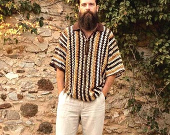 Unisex Crochet Shirt - PDF Pattern, Easy Crochet, Beginners, Sizes S-XXL (Instant Download)