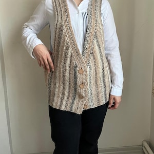 Crochet Vest Pattern - Crochet PDF Pattern, Size S to 3X, Easy Crochet For Beginners, Warm Crochet Vest, English Pattern PDF