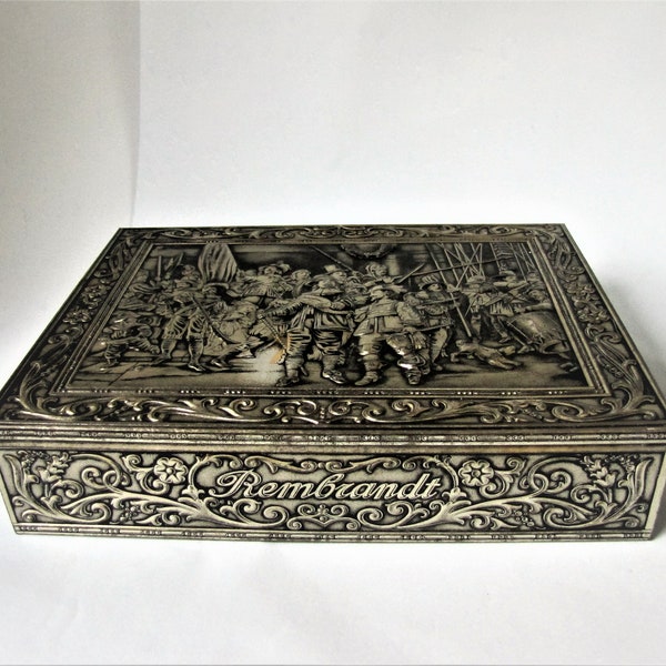 Alte Geschenkdose, HARIBO Lakritzendose, Dose Mittelalterliches Motiv Blechdose Truhe Groß (31x23x7 cm)