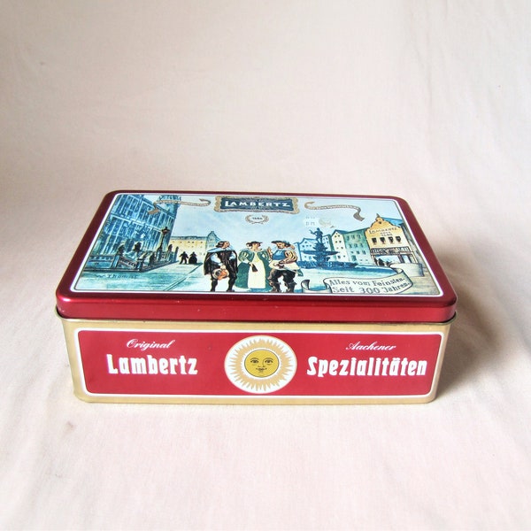 Alte Dose Lambertz Aechte Aachener Spezialitäten. Retro Vintage Blechdose Keksdose