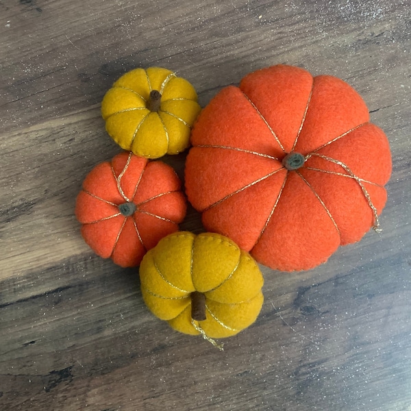 Citrouille en feutrine - dinette - légume en feutrine - jouet pour enfant