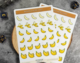 Banana Sticker Sheet: Fruit Planner Stickers, Scrapbooking