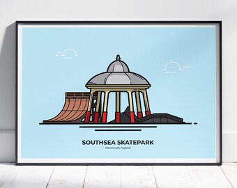 Southsea Skatepark - Fine Art Paper Print | Portsmouth Print, Portsmouth Poster, Hampshire Poster, Pompey Print, Home Decor, Wall Art