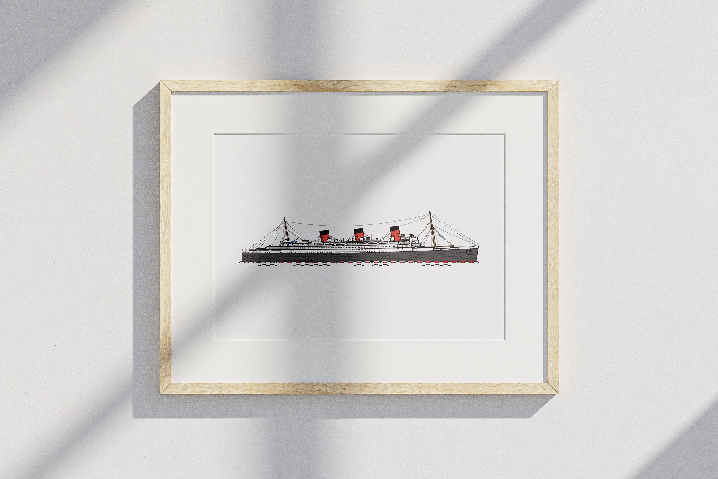 RMS Queen Mary Ship PRINTABLE Art Print at Home Poster - Etsy