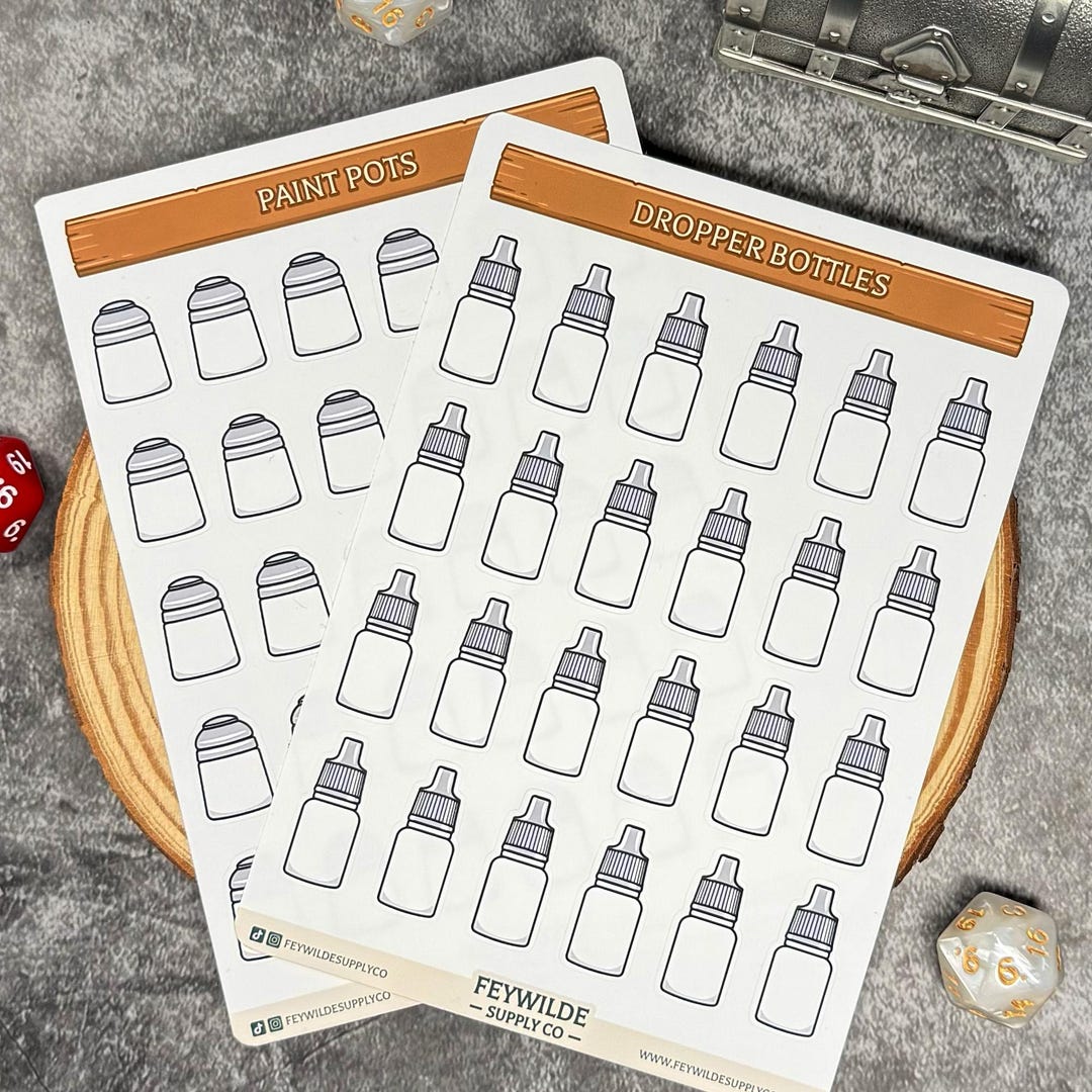 Paint Labelstaicker Paint Pot & Dropper Bottle Stickers | Paint Recipe Tracker Labels ...