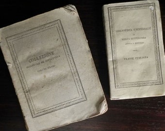 SET OF 2 BOOKS - The Pirate by Sir Walter Scott, Angelo Ajani, Rome 1827 - Selected Rhymes by Torquato Tasso, Nicolò Bettoni, Milan 1828