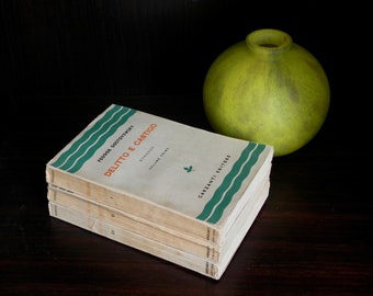 BOOK OF PRECIOUSNESS - Crime and Punishment by Feodor Dostoyewsky, 3 volumes - Fratelli Treves Editori, 1929