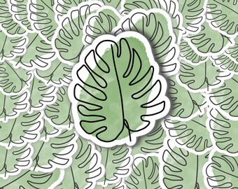 monstera plant vinyl sticker