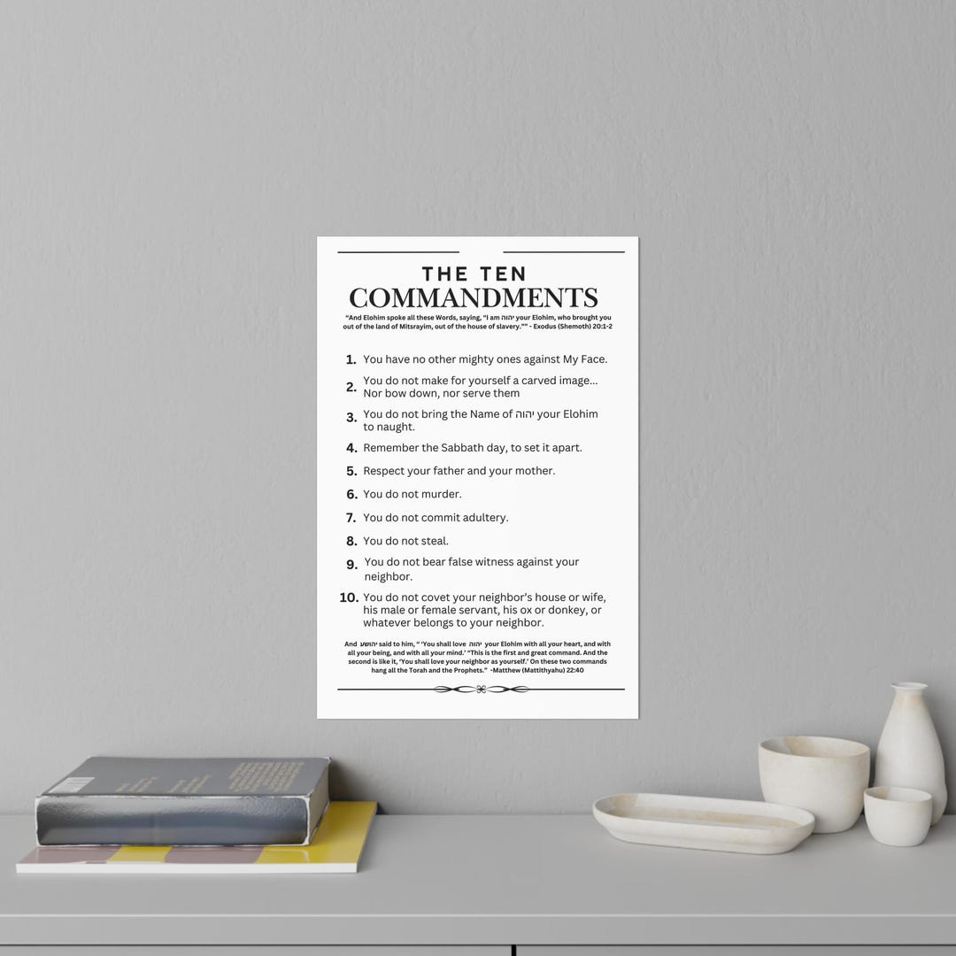 Ten Commandments Fancy Ten Commandments Wall Decal - Elegant Religious Home Decor (12