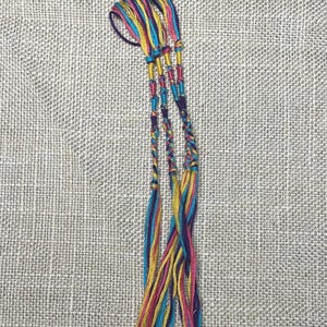 Borlas Tzitzit de algodão feitas à mão - Franjas da Torá - Multicoloridas, Conjunto de 4