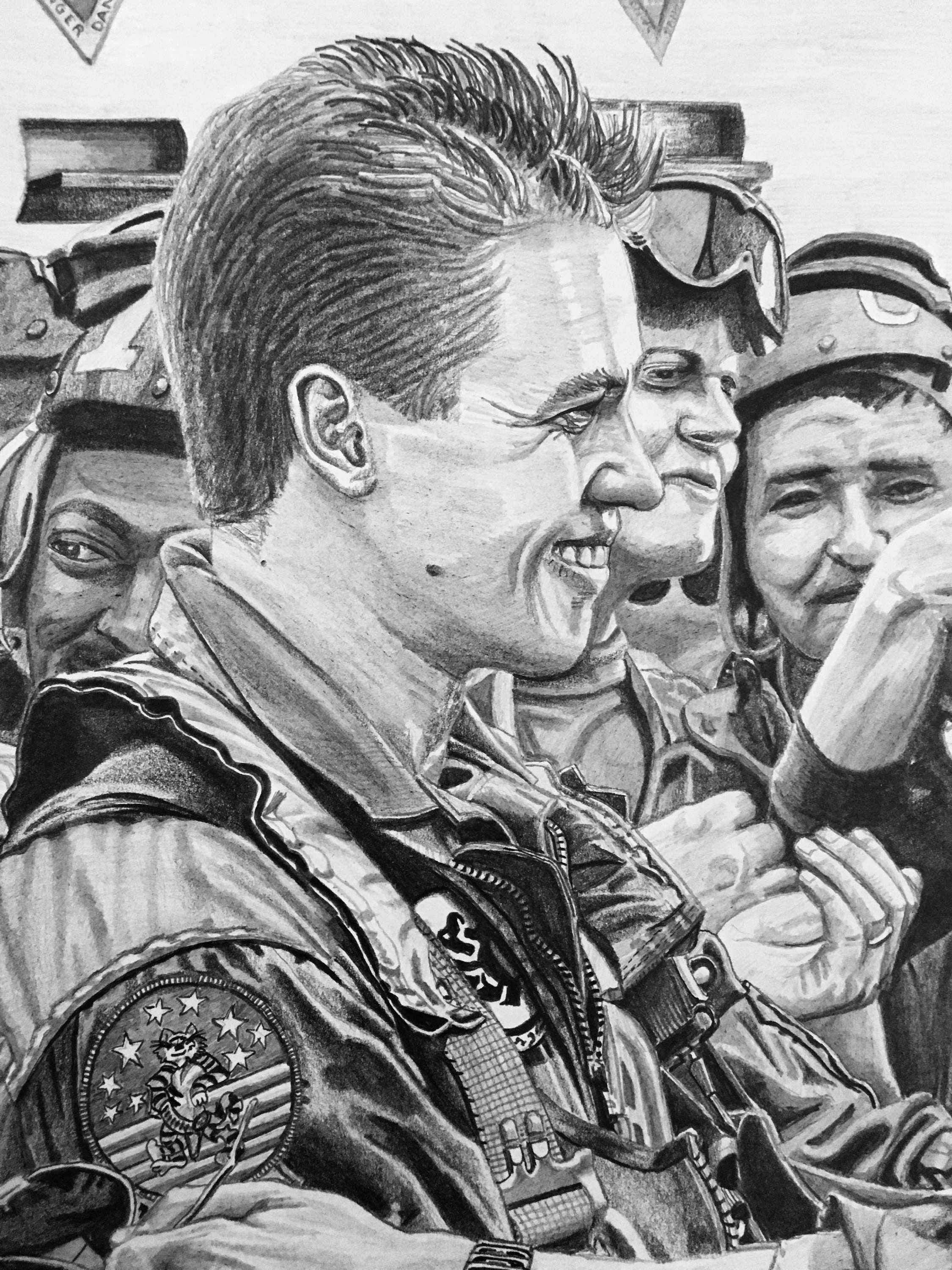 TOPGUN. Iceman & Maverick. Fine Art Pencil Print. Etsy