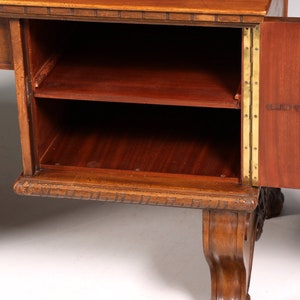 Traumhafter Gründerzeit Schreibtisch Jugendstil Bürotisch echt Holz Antik Desk Tatzen Löwenfüße