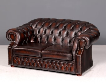 Wunderschöne Original Chesterfield Centurion 2-Sitzer Couch Echt Leder Sofa Englisch UK Antik Vintage
