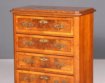 Wunderschöne Gründerzeit Kommode Louis Philippe Nussbaum Schubladenkommode Sideboard um 1880