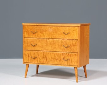 Schlichte Mid Century Kommode "Made in Sweden" Sideboard Birke Wäschekommode 60er Jahre