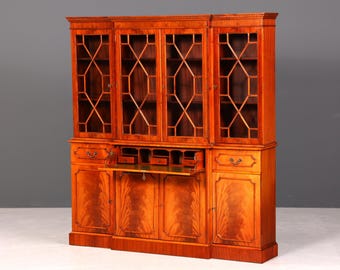 Traumhafte Englische Vitrine echt Holz Sekretär Bibliothek Bücherschrank Buffet