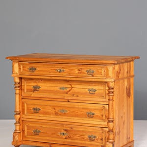 Beautiful Wilhelminian style chest of drawers softwood antique around 1880 country house style Art Nouveau chest of drawers