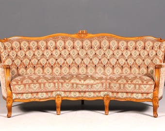 Magnifique canapé Chippendale, style baroque, en velours, 3 places