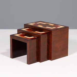 Fantastyczny zestaw 3 stolików kawowych w stylu Art Deco z miejscem do przechowywania