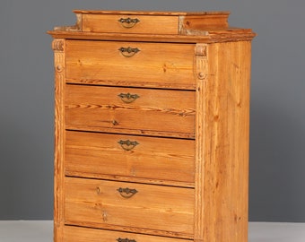 Wunderschönes Gründerzeit Vertiko Kommode Highboard um 1890 Antik Weichholz Schrank Semainier