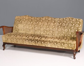 Wunderschönes Chippendale Sofa Barock Stil Wiener Geflecht Schlafsofa 3-Sitzer Couch Gästebett