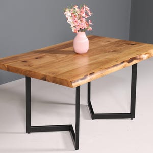 Stylish walnut table 160cm-90cm dining room table tree edge top solid wood kitchen table