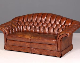 Wunderschönes Original Chesterfield 2er Sofa Englisch Brown Leder 2- Sitzer Couch