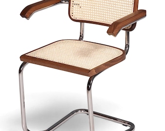 Milano Armchair Brown – Viennese Cane Weave & Chrome Frame | Made in Italy
