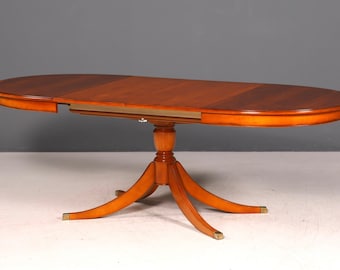 HELDENSE Rozkładany stół jadalny z cisu w stylu angielskim, styl antyczny, stół kuchenny z lat 60.