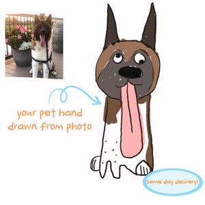 CUSTOM Bad Pet Portrait | Ugly Drawing of Pet | Funny Dog Gift | Dog Mom Gift | Pet Caricature | Funny Caricature Drawing from Photo | Pets