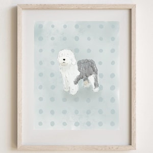 Hund Kinderzimmer Dekor | Alter englischer Schäferhund Nursery Wall Art | Hunde Motto Kinderzimmer | Alter englischer Hund | Alter englischer Schäferhund Wall Art