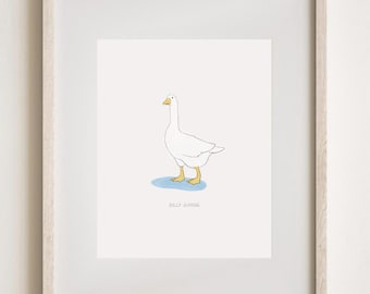 Silly Goose Wall Art | Goose Nursery Decor | Silly Goose Baby Shower Gift | Gift for First Birthday Party | One Silly Goose | Duck Nursery