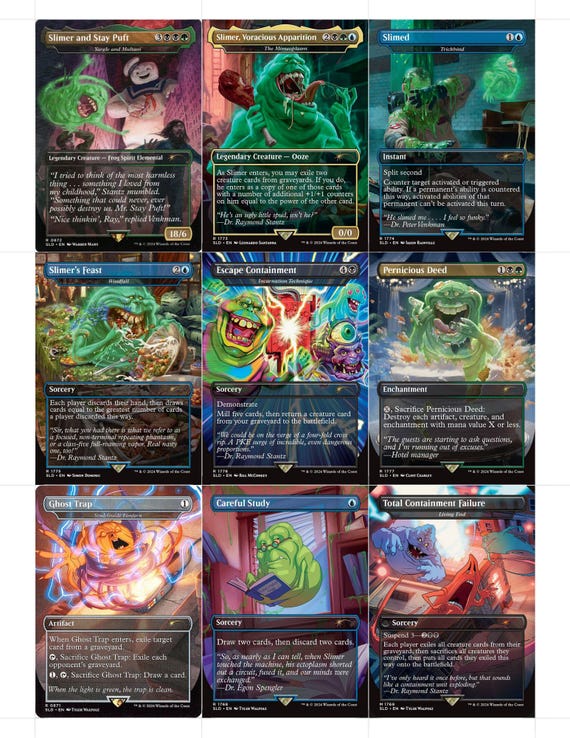 mtg ghostbusters cards Magic the Gathering, Secret Lair: Ghostbusters: Slimer – Card Monster Games the constant barrage of questions was really getting in the way of official Secret Lair Business Magic the Gathering MTG Secret