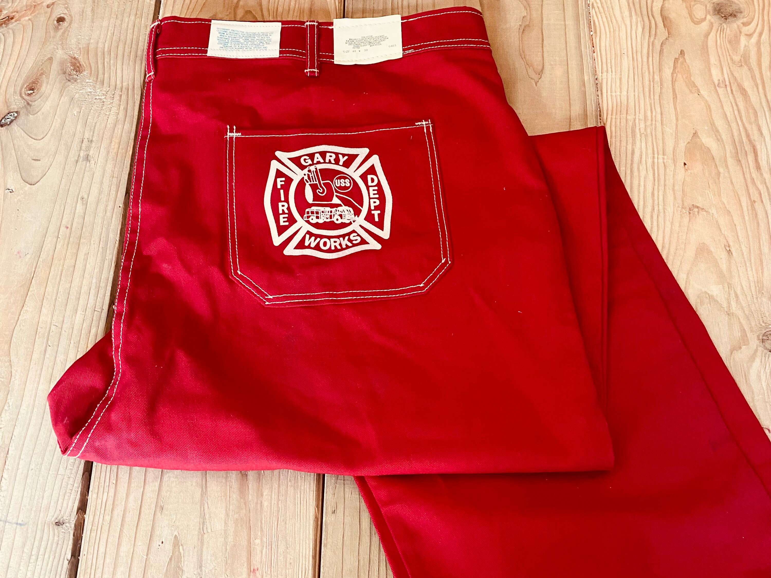 Vintage Red Firefighter Pants 48x30 Workpants New Old Stock Etsy