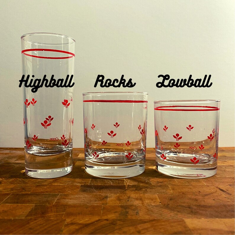Vintage Italian Highball Lowball and Rocks Glasses Vintage Etsy