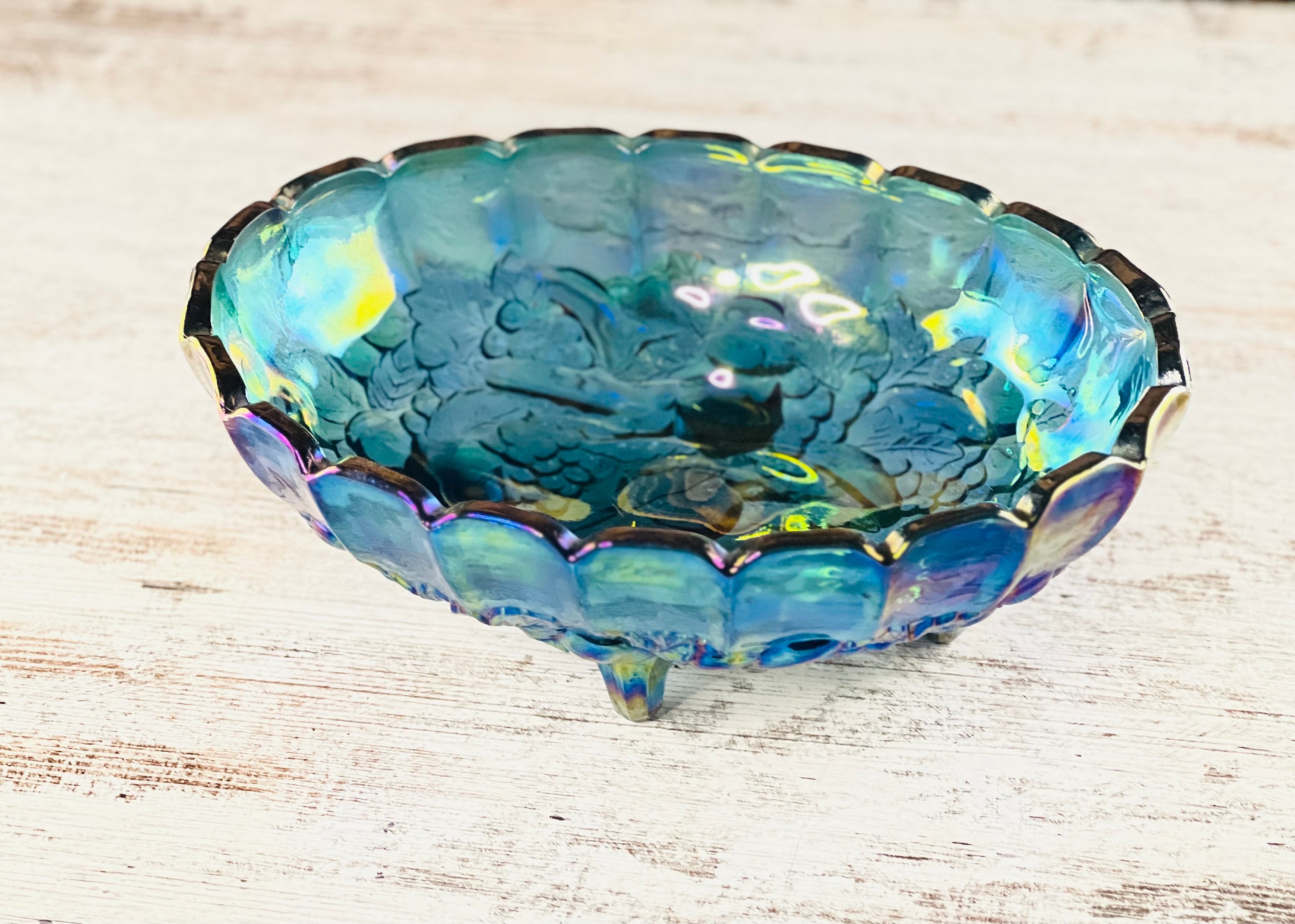 インディアナ・グラス・カンパニー　Oval Center Bowl ヴィンテージ Vintage Indiana Glass Oval Center Bowl | Model 2211 | Blue