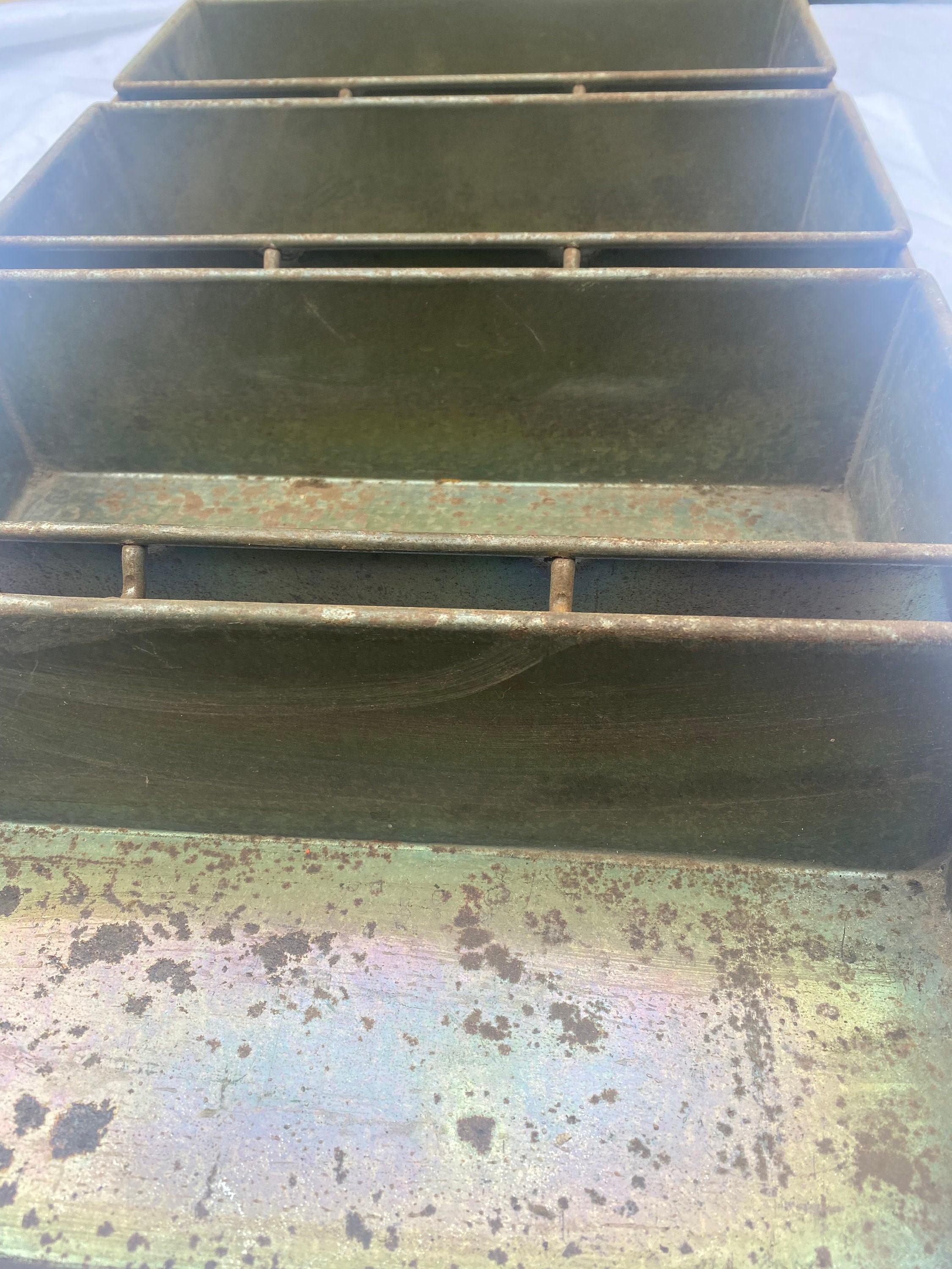 Vintage Ekco Loaf Pan Tray, Industrial Decor for Storage and