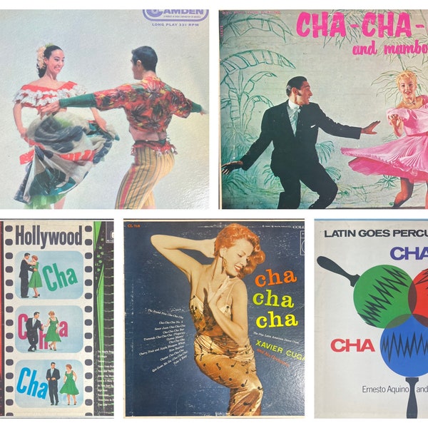 Vintage Cha-Cha Records. Xavier Cugat, Ernesto Aquino, Edmundo Ros, and more!  Latin vintage vinyl; Cuban music for dancing.