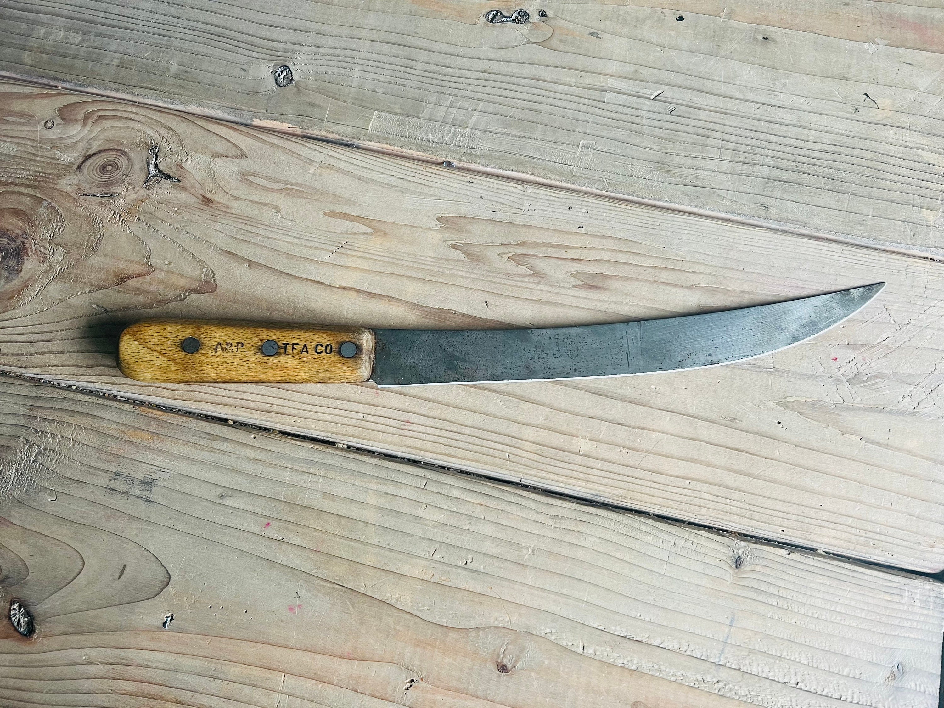 Vintage Dexter Russell Knife Sharpening Steel XL 14 Sharpener Wooden Blade
