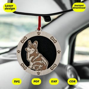 Lufterfrischer Corgis Laserdatei, SVG-Schnittdatei, Laserdesign, Cnc-Dateien, Glowforge-Dateien, Xtool-Dateien, Laserdateien Aufhänger