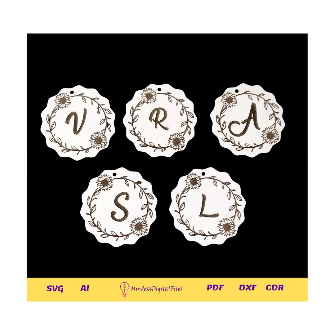 Keychain Design A-Z for Laser Cut Digital Files Cdr Dxf - Etsy