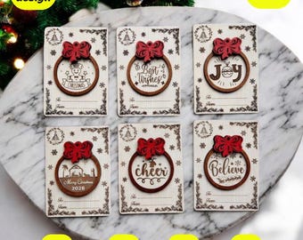 Laser Cut Christmas Cards SVG: Greetings Card Set (Digital Download)