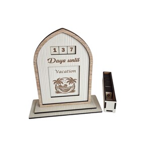 Days Until Countdown Sign Design With Changeable Parts for Laser Cut