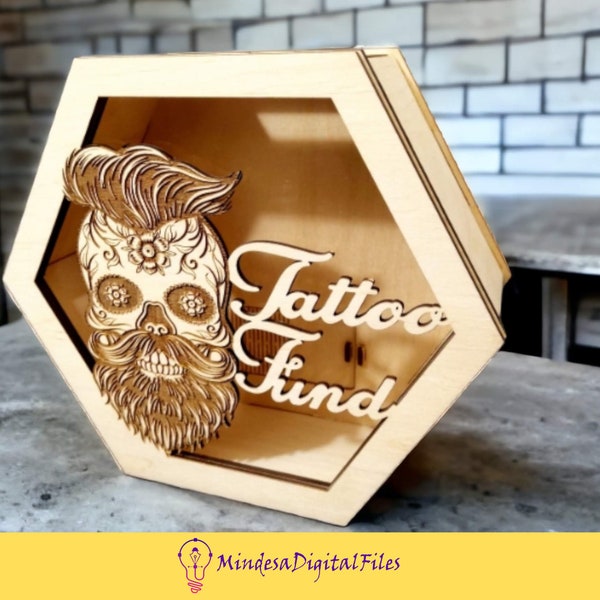 Tattoo fund design for laser cut, digital files,cdr, dxf, ai, svg,pdf