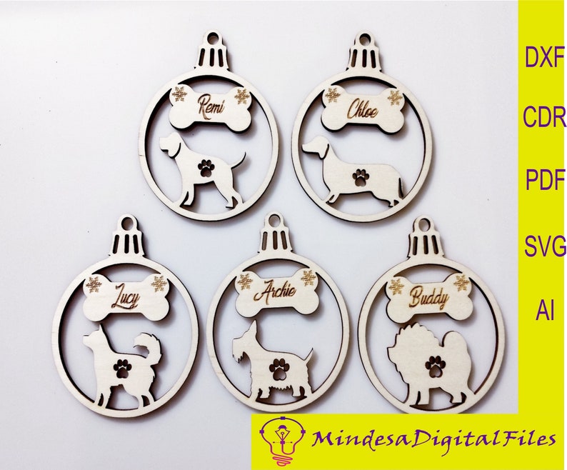 Dogs 31 Ornaments Design for Laser Cut Cnc Digital Files Etsy