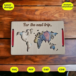 Tarjeta de regalo de dinero Diseño de próximo viaje para corte láser, archivos digitales, cdr, dxf, ai, stvg, pdf, archivos glowforge, factura de archivo láser